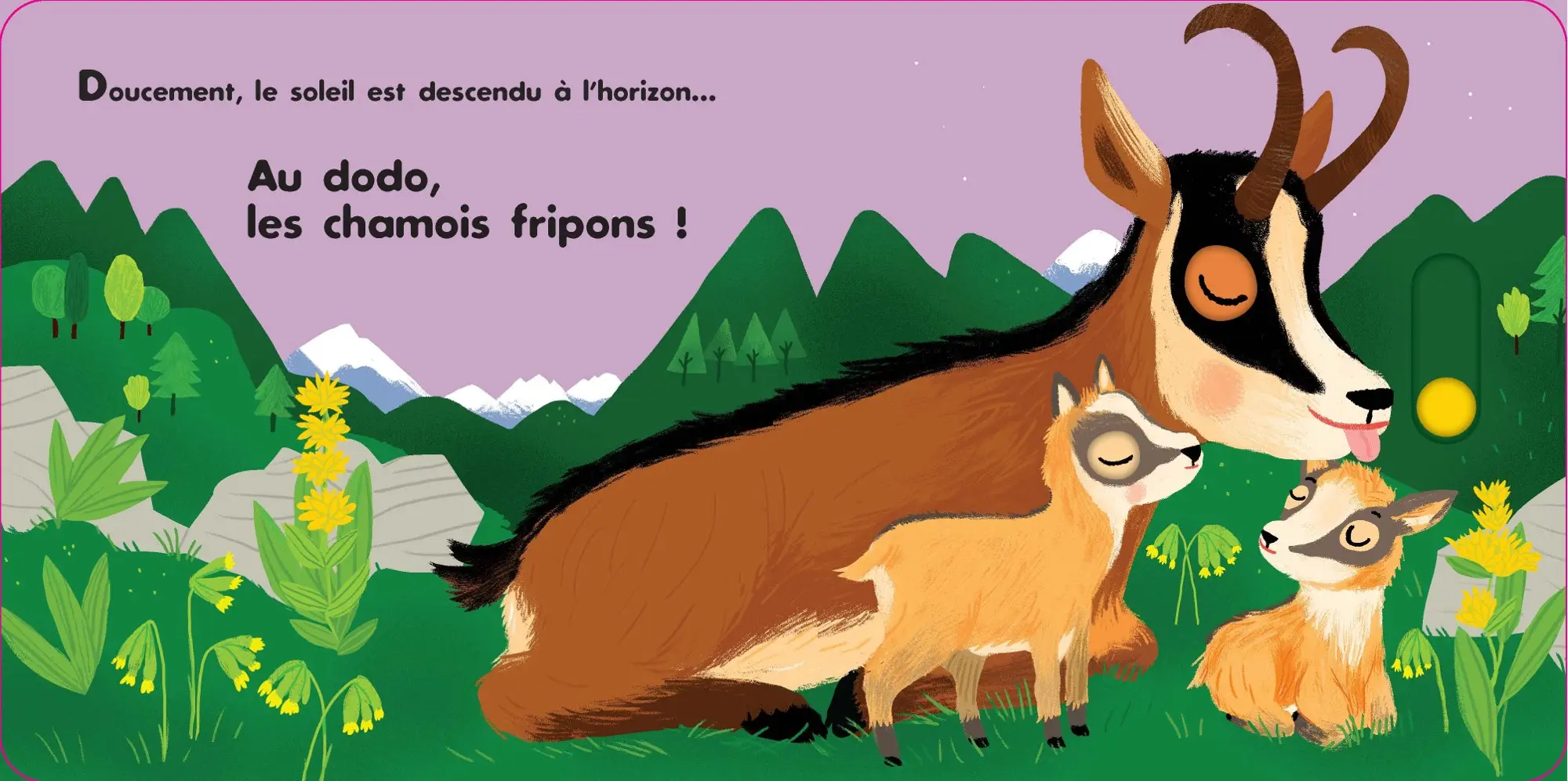 Au dodo - Les amis de la montagne - Livre animé Dès 6 mois - Pour accompagner le rituel du coucher des bébés - Livre d'éveil - 9782095013646 - page-interieure2