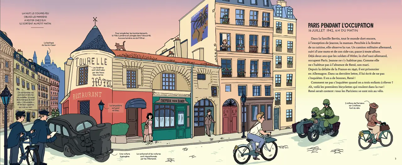 À bicyclette sous l'Occupation - Livre documentaire immersif - Dès 7 ans - Livre documentaire - 9782095016371 - page-intérieure2