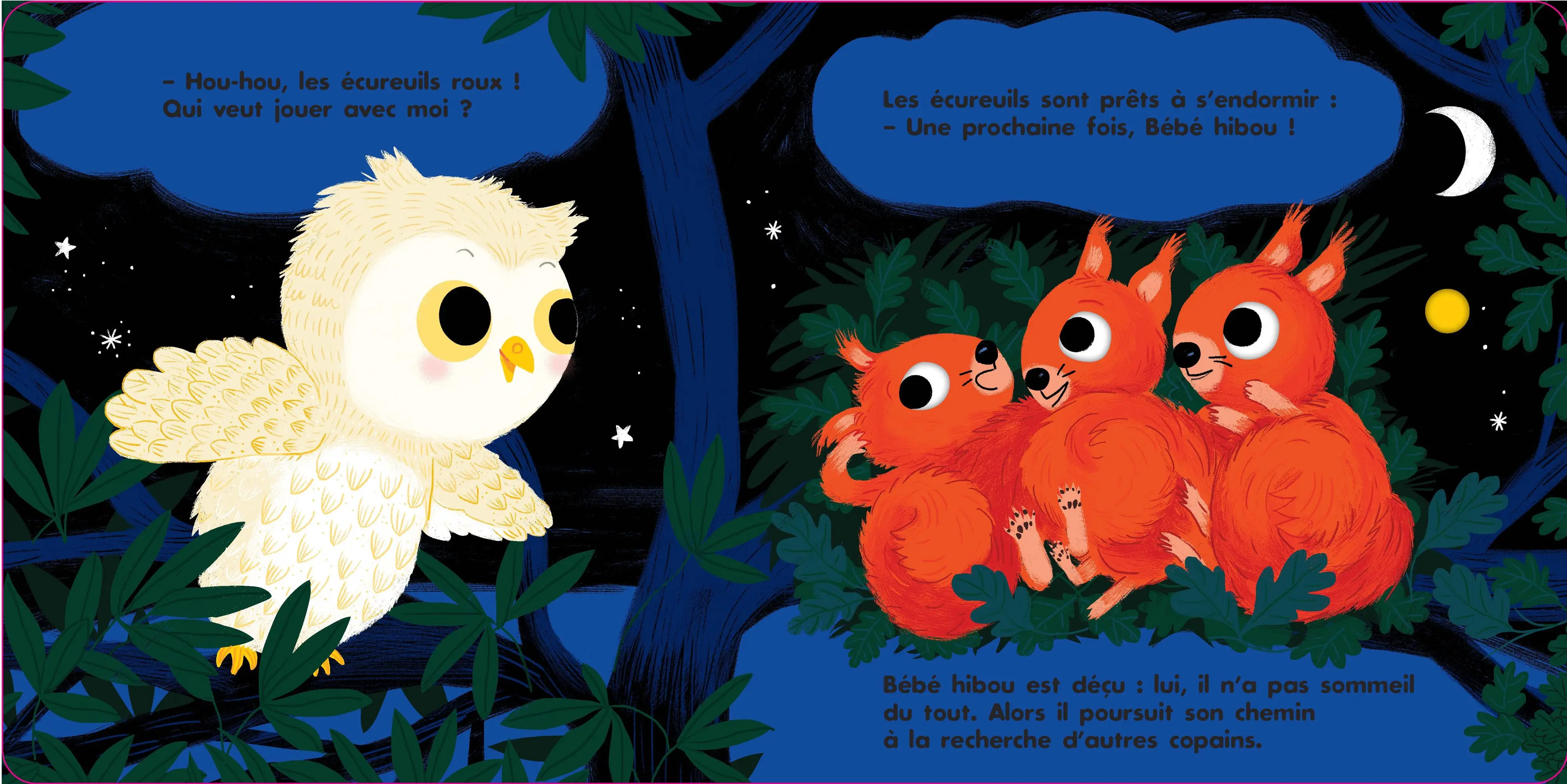 Au dodo ! Bébé hibou n'a pas sommeil du tout - Grand format - Dès 6 mois - Livre d'éveil - 9782095020903 - page-interieure2