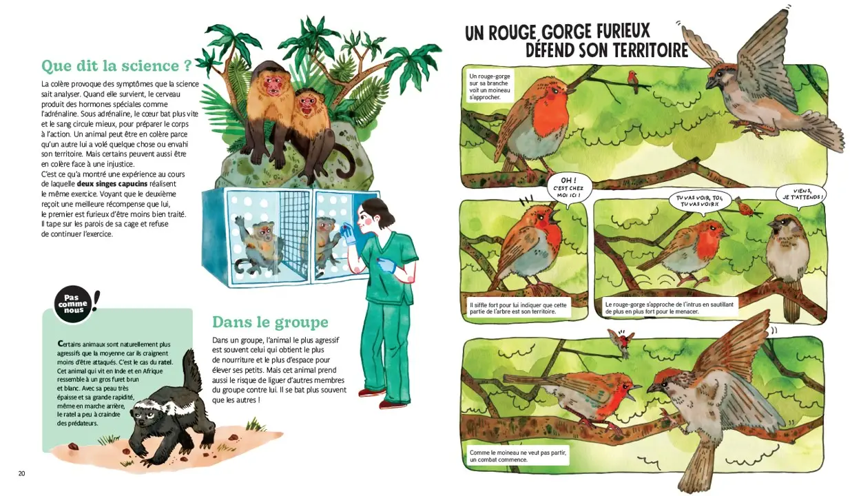 Les émotions des animaux - Les émotions et nous - Dès 7 ans - Livre documentaire - 9782095021474 - page-intérieure2
