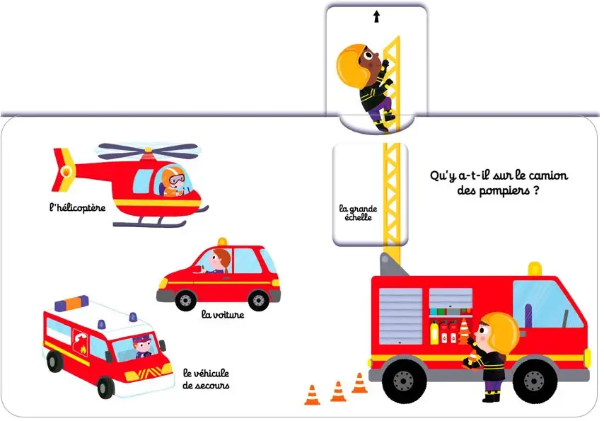 Mon imagier des pompiers - Livre animé Kididoc dès 1 an - Livre documentaire - 9782095025564 - page-interieure2