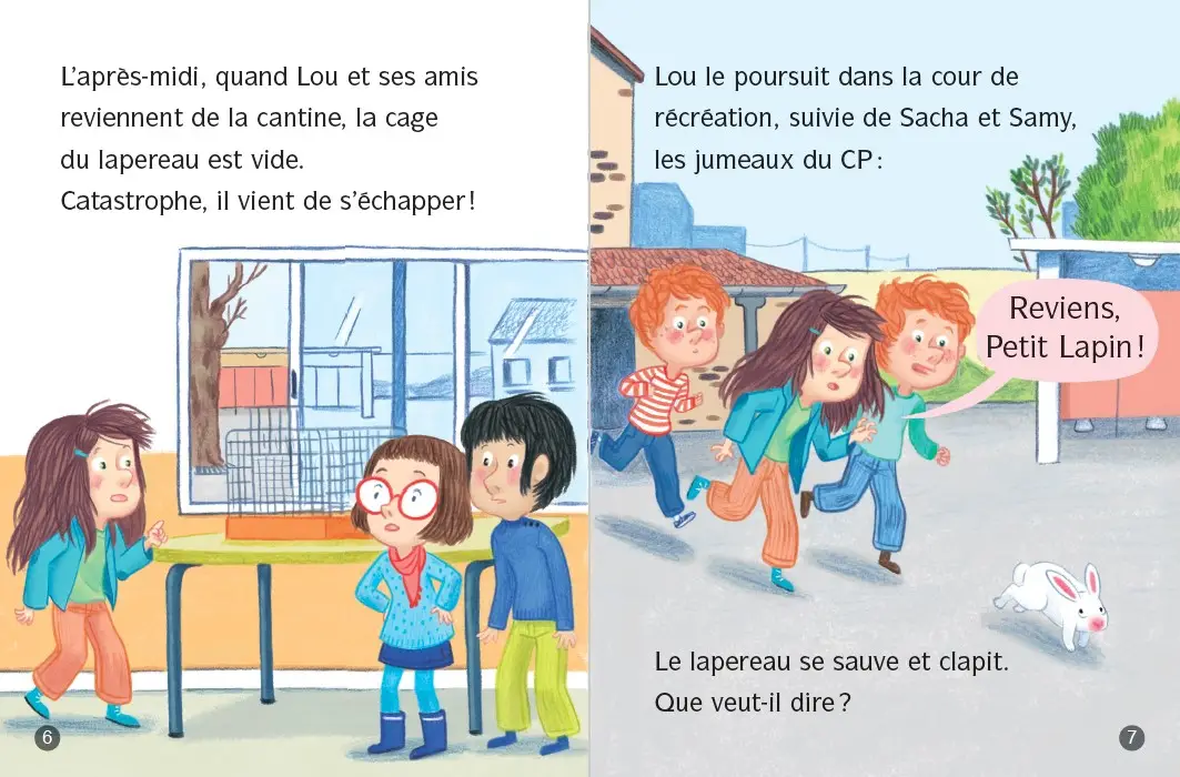 Les animaux de Lou - Reviens petit lapin ! - Lune Bleue Dès 6 ans - Roman - 9782095031411 - page-interieure2