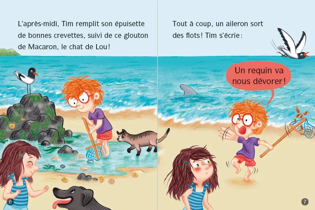 Les animaux de Lou - Courage, petit marin ! Lune Bleue Dès 6 ans - Roman - 9782095031435 - page-interieure2