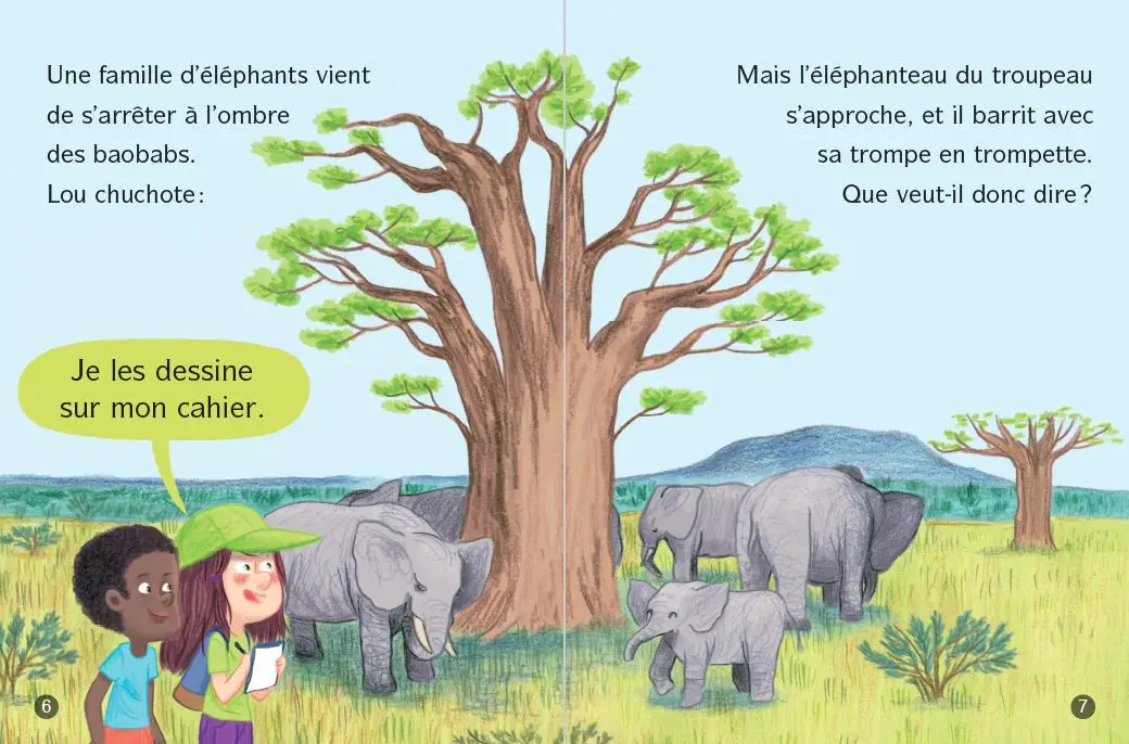 Les animaux de Lou, tu es libre, Petit Éléphant ! - Lune bleue - Dès 6 ans - Roman - 9782095036065 - page-interieure2