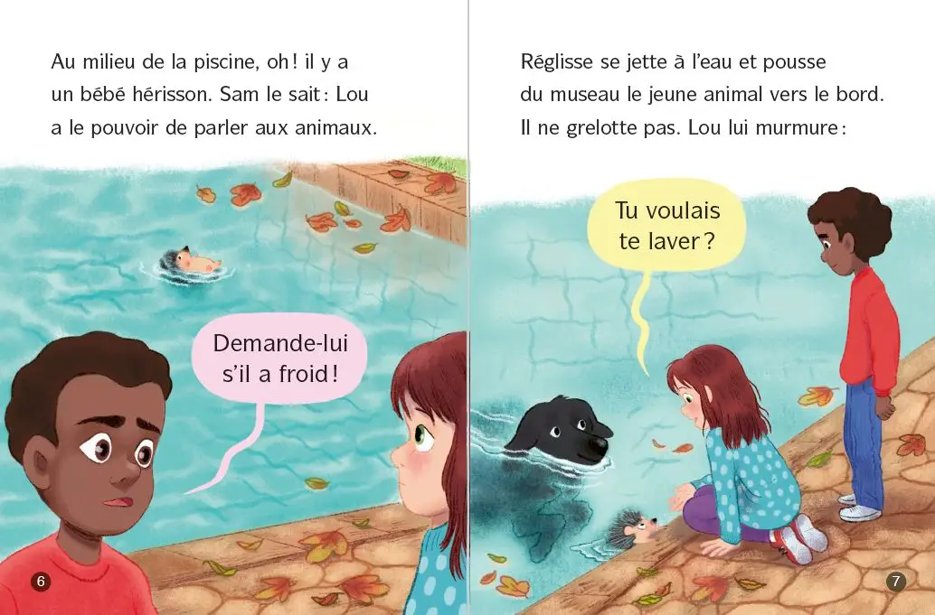 Les Animaux de Lou - Je vais t'aider Petit Hérisson ! Lune bleue - Dès 6 ans - Roman - 9782095036225 - page-interieure2