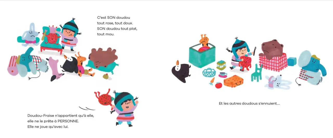 On a volé Doudou-Fraise - Un album illustré et tendre sur l'attachement au doudou - dès 2 ans - Album(s) - 9782095037437 - page-interieure2