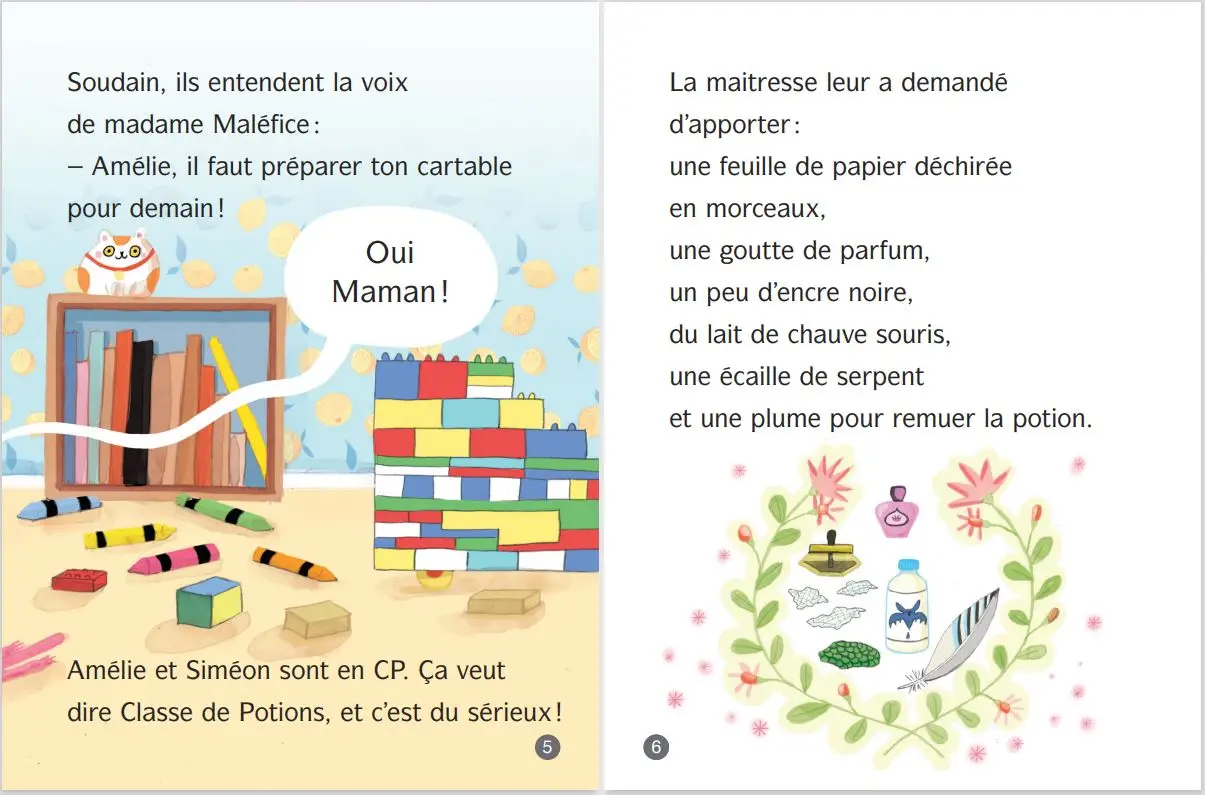 Amélie Maléfice : La classe des potions - Lune Bleue - CP - Dès 6 ans - Roman - 9782095039806 - page-intérieure2