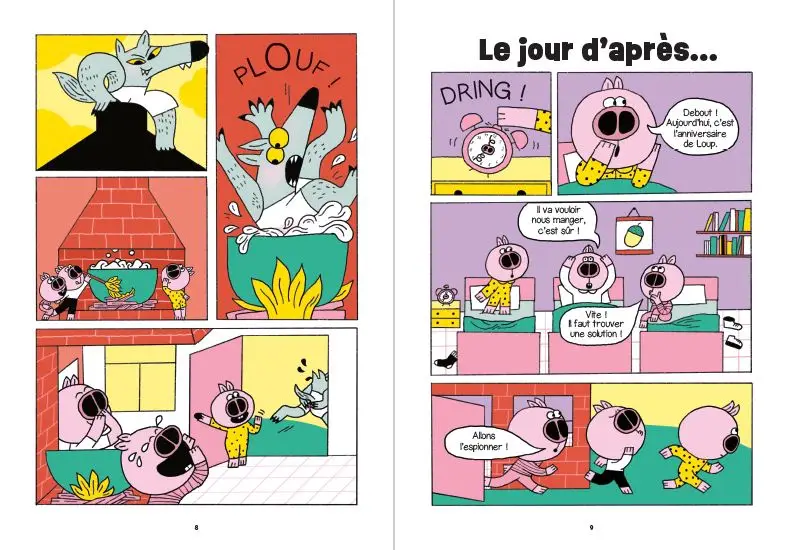 La suite incroyable (mais vraie !) des aventures des trois petits cochons, à partir de 5 ans - BD - 9782095047580 - page-interieure2