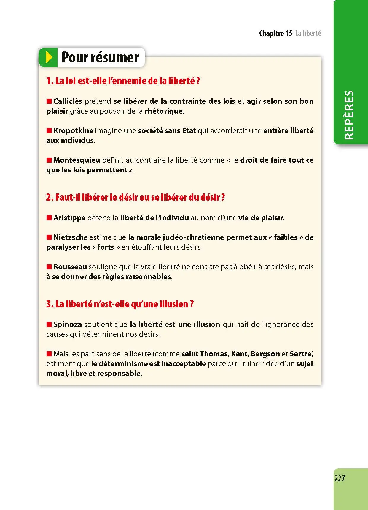 Philosophie Terminale - ABC Excellence - Bac 2027 - Enseignement commun Tle - Cours complets, Notions-clés et vidéos, Points méthode, Exercices et corrigés détaillés - Livre de cours, méthode et exercices - 9782091571409 -  [page intérieure227]
