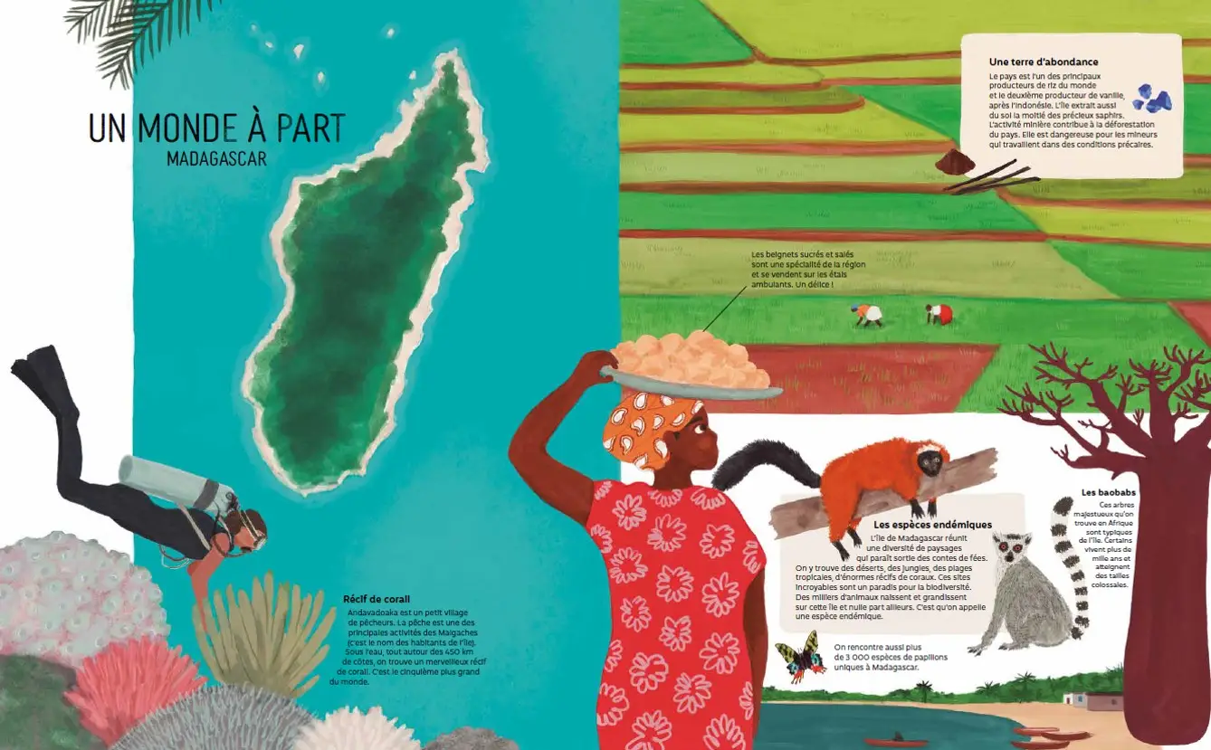 Afrique - Grand album documentaire -  Dès 7 ans - Livre documentaire - 9782092492796 - page intérieure3