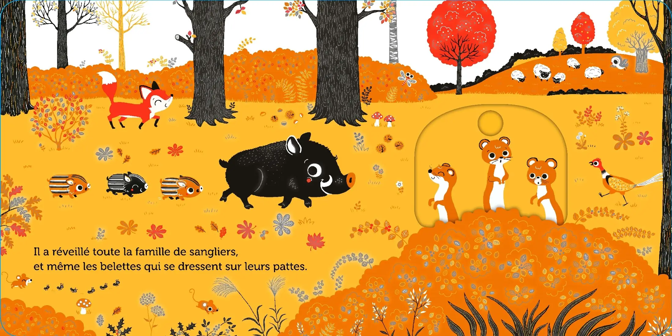 Promenade dans les bois -  livre d'éveil animé, pour les bébés dès 6 mois - Livre d'éveil - 9782092492864 - page intérieure3