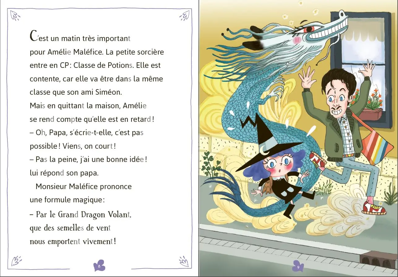 Amélie Maléfice : Mon Grimoire de CP  - Une histoire par mois pour rentrer dans la lecture - 3 niveaux - Dès 6 ans - Roman - 9782092496336 - page-interieure3