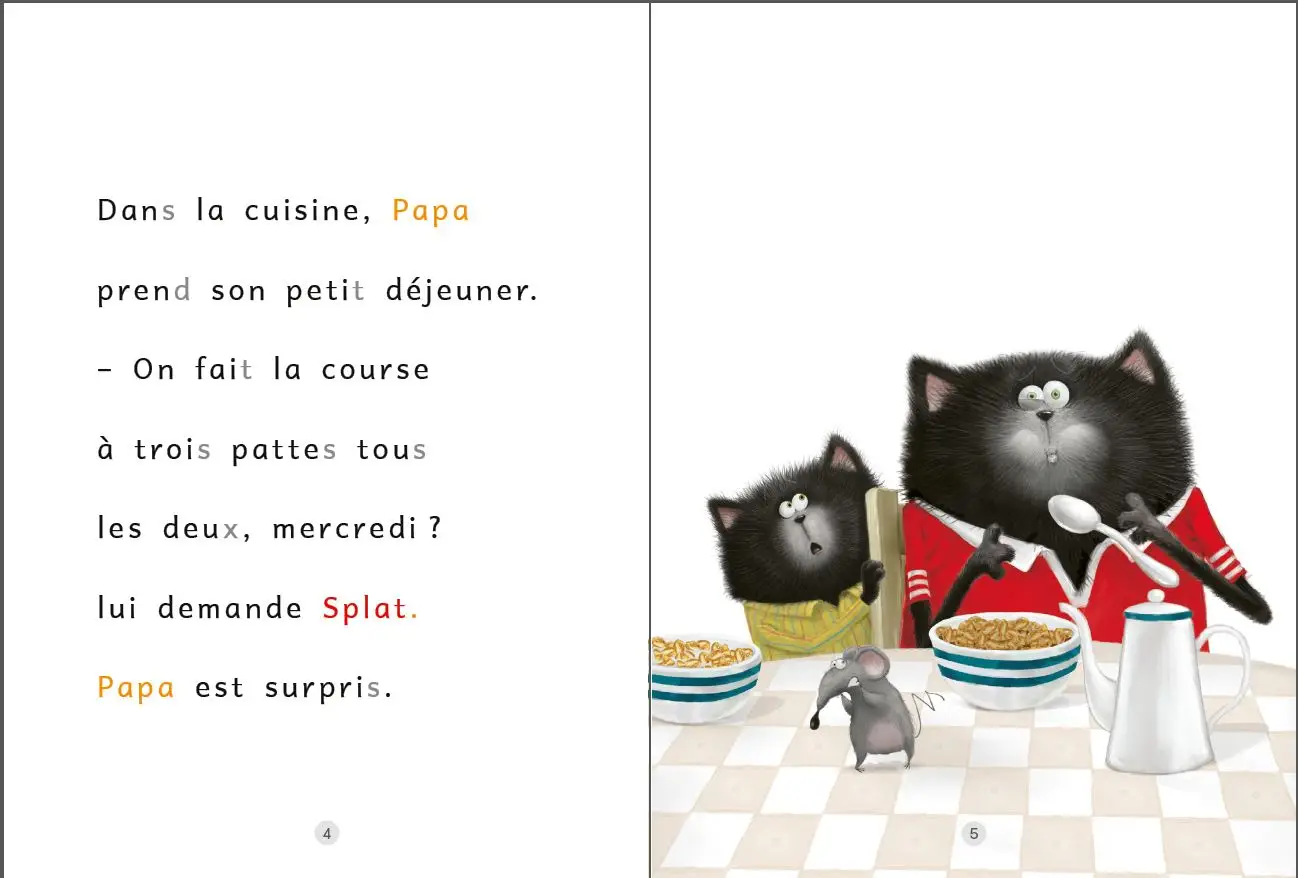 Je lis avec Splat : Splat et la course à trois pattes - Niveau 2 - Dès 6 ans - Roman - 9782092496374 - page-interieure3
