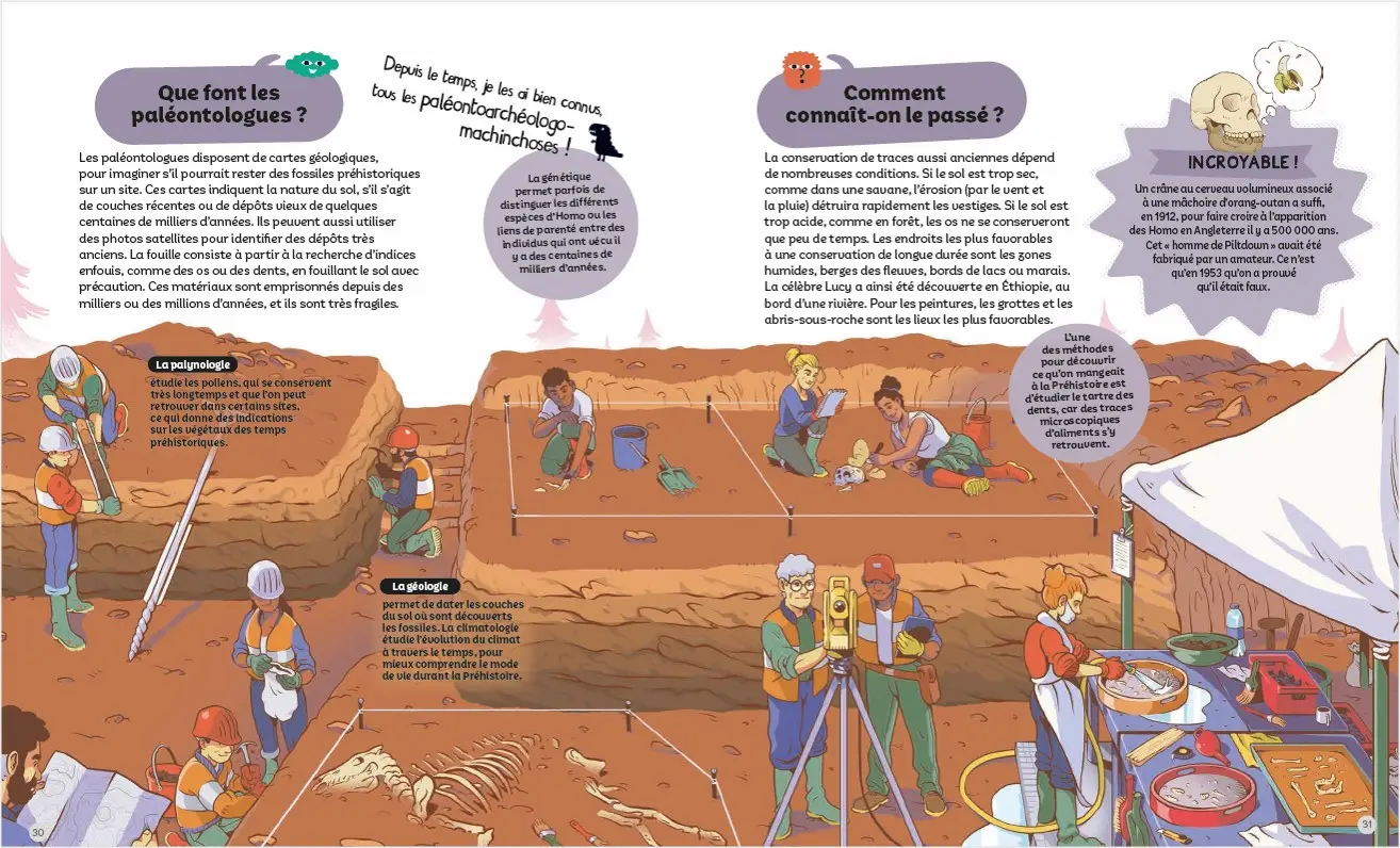La préhistoire - Questions/Réponses - Un voyage fascinant  à la découverte de nos origines - dès 7 ans - Livre documentaire - 9782095000684 - page-interieure3