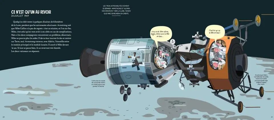 En route vers la lune à bord d'Apollo 11 - A bord de l'Histoire - Dès 7 ans - Livre documentaire - 9782095020798 - page-interieure3