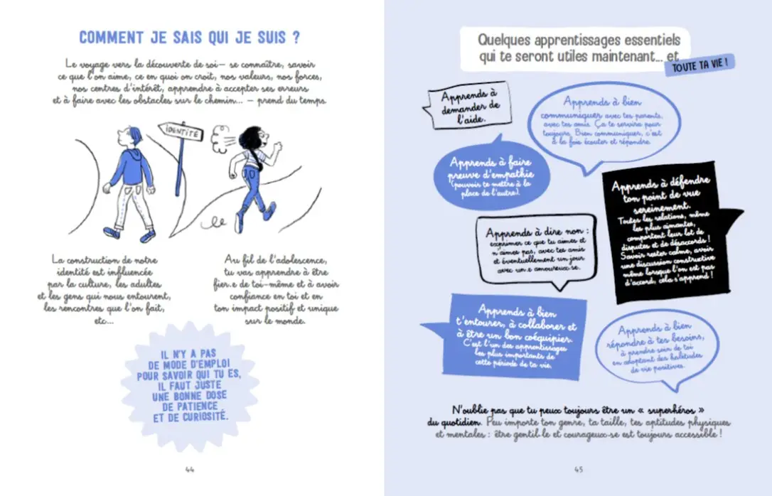 Adoland - Ton corps, tes émotions, qui tu deviens... Toutes les questions qui vont  se poser à l'adolescence - Dès 10 ans - Livre documentaire - 9782095022372 - page-interieure3