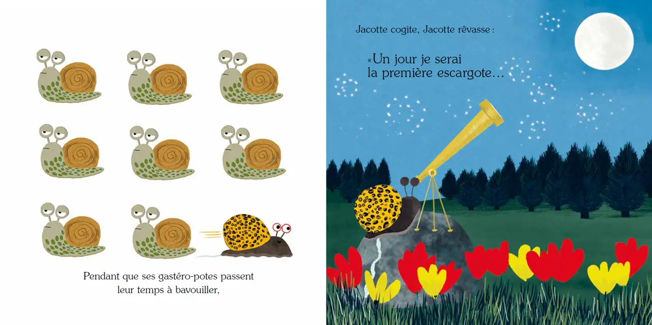 Jacotte l'escargote qui voulait devenir cosmonaute - Album - Dès 3 ans - Album(s) - 9782095026004 - page-intérieure3