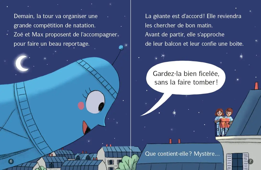 La tour Eiffel, championne de natation ! - Lune Bleue - Dès 6 ans - Roman - 9782095028848 - page-interieure3