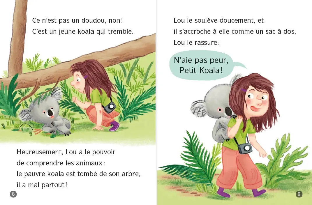 Les animaux de Lou - N'aie pas peur, petit koala ! - Lune Bleue Dès 6 ans - Roman - 9782095031398 - page-interieure3