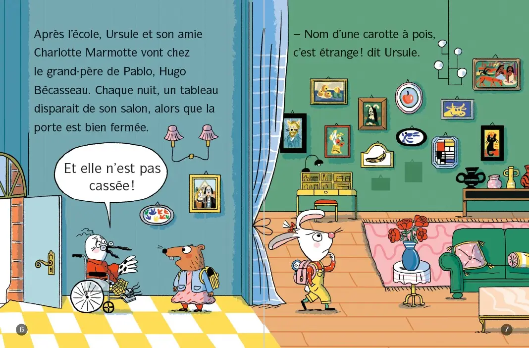 Ursule Lapine, détective au CP : Les tableaux de Pablo - Lune Bleue Dès 6 ans - Roman - 9782095031459 - page-interieure3