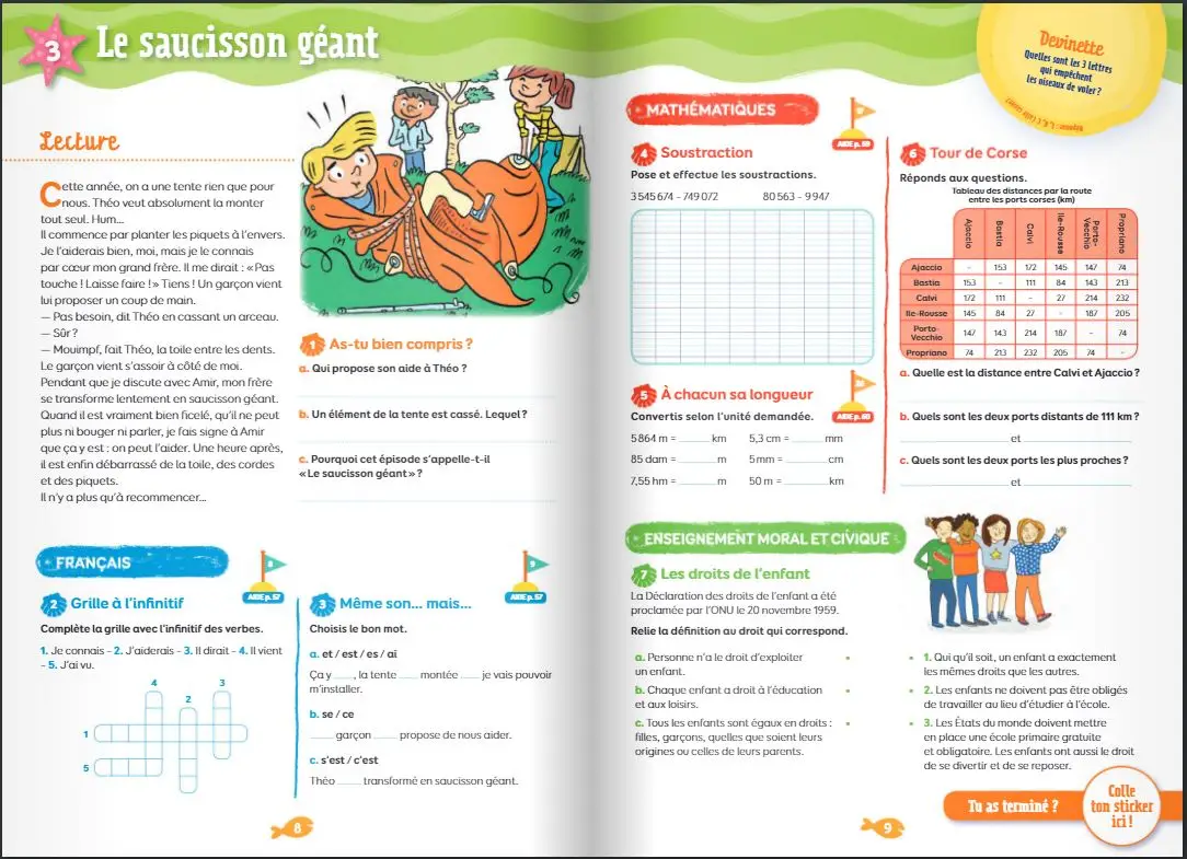 Cahier de vacances 2026 du CM2 vers la 6e (10-11 ans) - Révisions complètes Toutes les matières - corrigés détachables - Nathan vacances - Cahier de vacances - 9782091932606 - page-interieure4