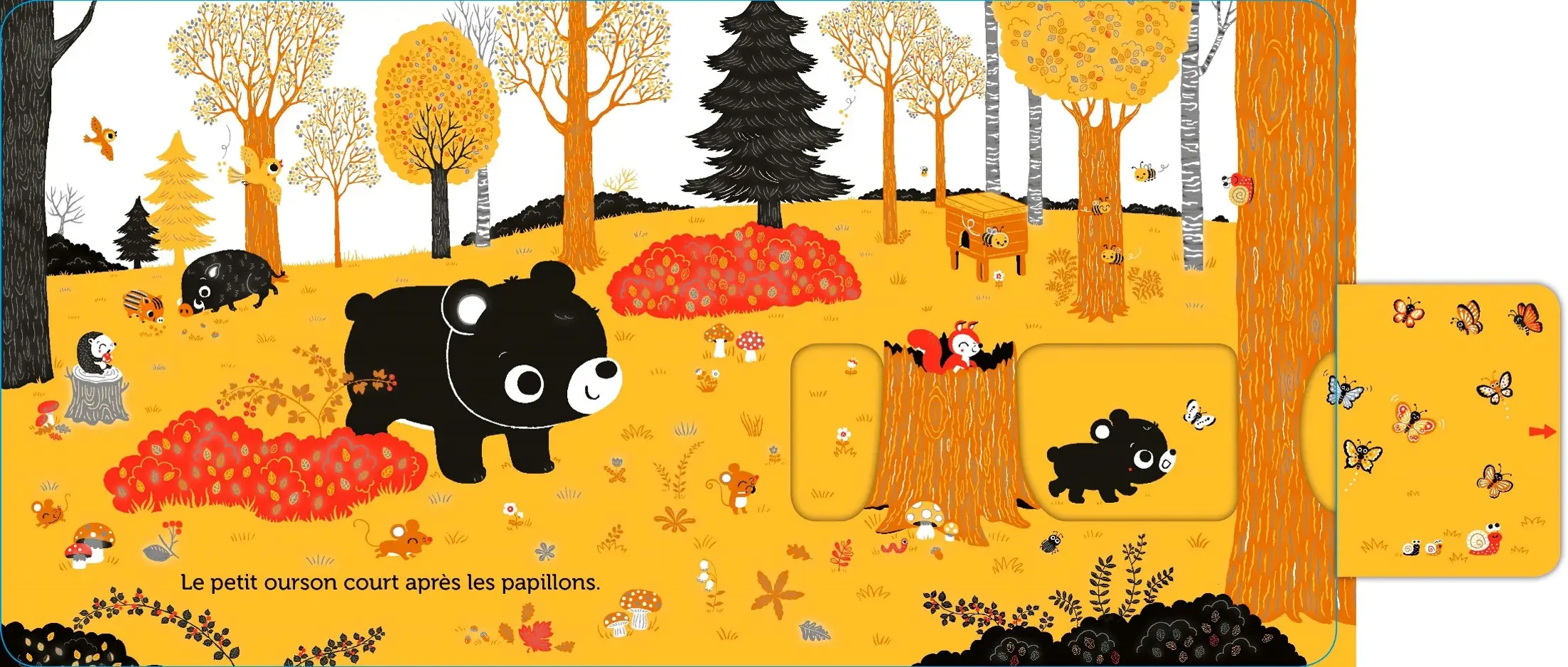 Promenade dans les bois -  livre d'éveil animé, pour les bébés dès 6 mois - Livre d'éveil - 9782092492864 - page intérieure4