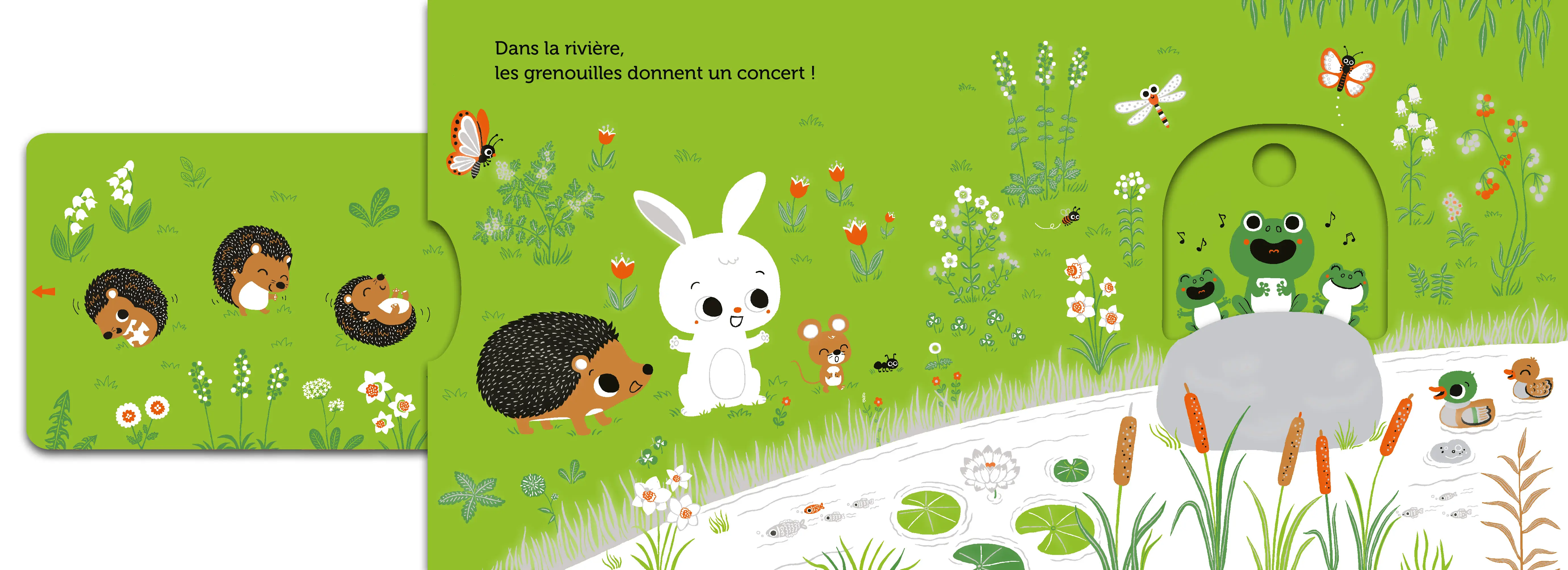 Promenade dans les prés - livre d'éveil animé, pour les bébés dès 6 mois - Livre d'éveil - 9782092592724 - page intérieure4