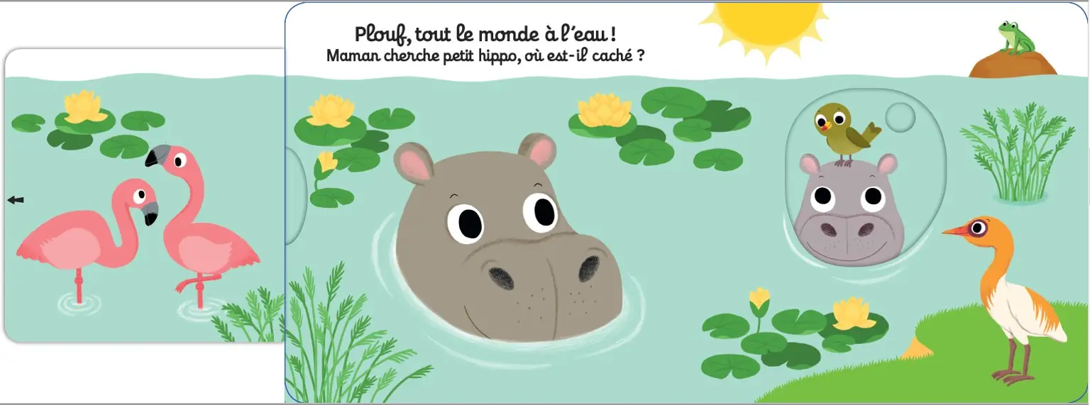 Kididoc - Au bain petit hippo ! - Zooparc de Beauval - Dès 1 an - Livre documentaire - 9782092596470 - page intérieure4