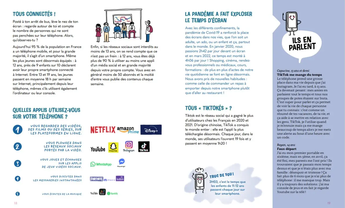 C'est (pas) moi, c'est mon téléphone ! Un livre pour rassurer tes parents ! Dès 10 ans - Livre documentaire - 9782095018818 - page-intérieure4