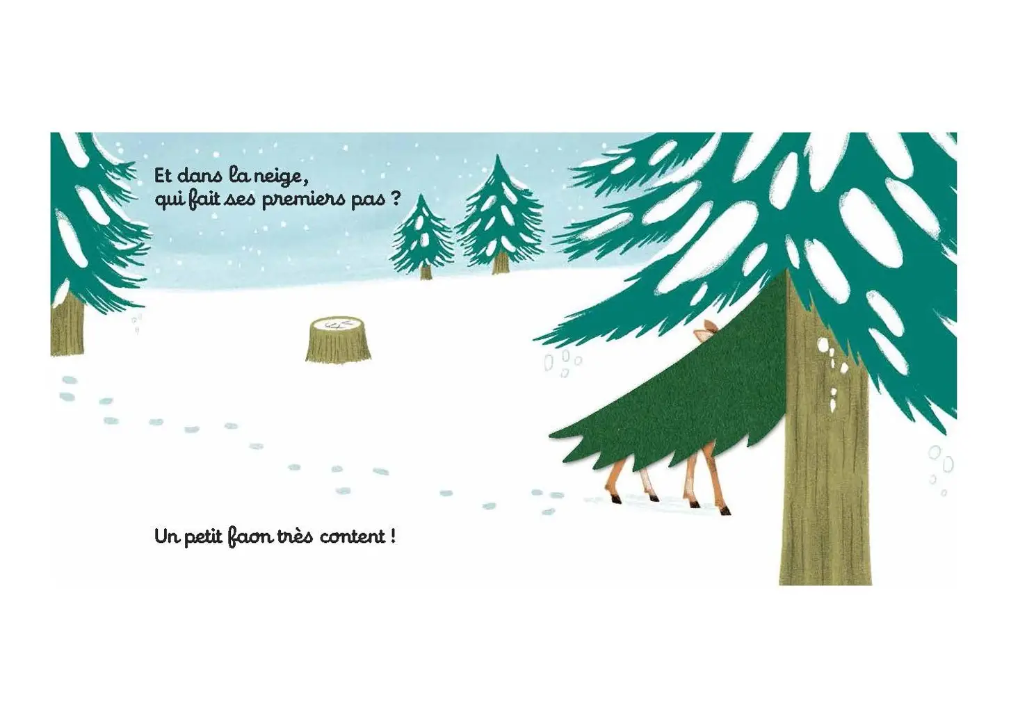On se cache dans la neige - Livre d'éveil à toucher - dès 6 mois  - Livre d'éveil - 9782092492338 - page-interieure5