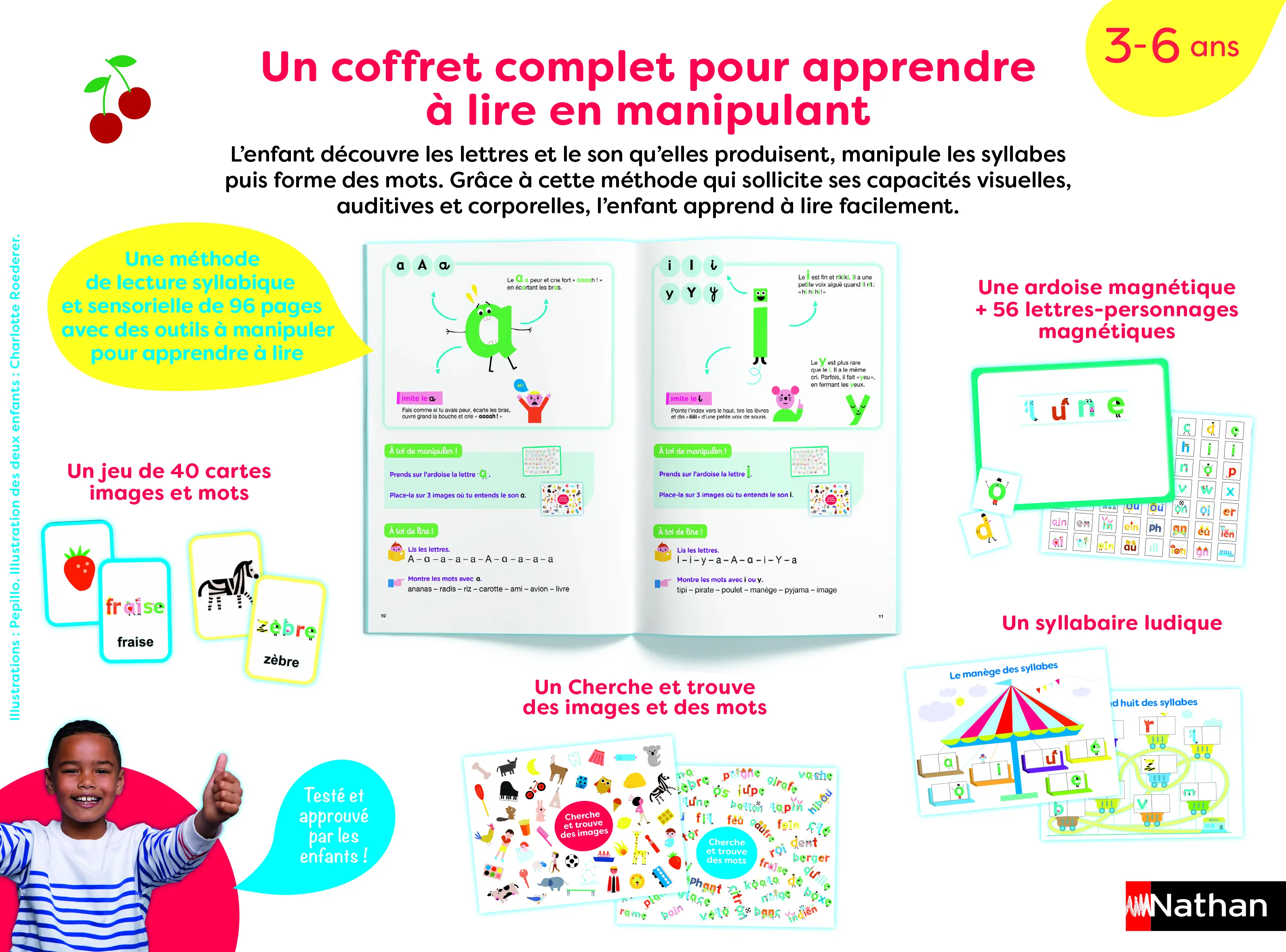 J'apprends à lire en manipulant - 3-6 ans - Méthode syllabique et sensorielle pour tous les enfants - Coffret - 9782092496510 - page-interieure5