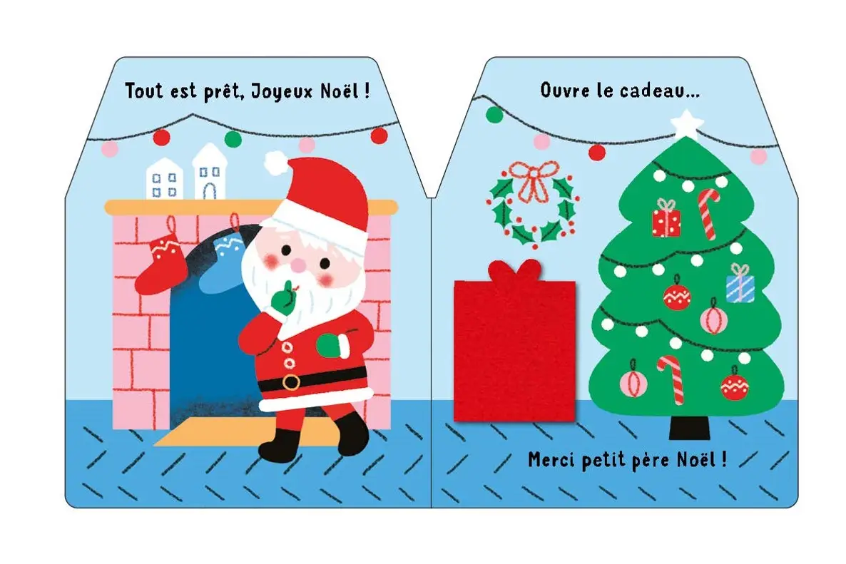 Cache-cache petit père Noël - Livre matière - éveil -  Dès 6 mois - Livre d'éveil - 9782092497081 - page-interieure5