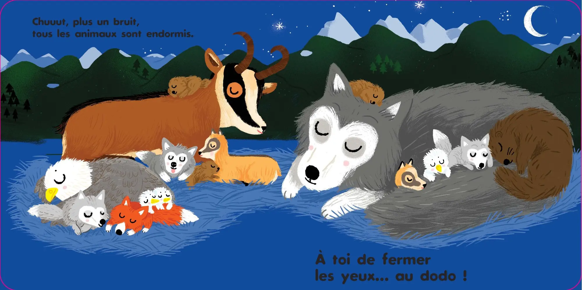 Au dodo - Les amis de la montagne - Livre animé Dès 6 mois - Pour accompagner le rituel du coucher des bébés - Livre d'éveil - 9782095013646 - page-interieure5