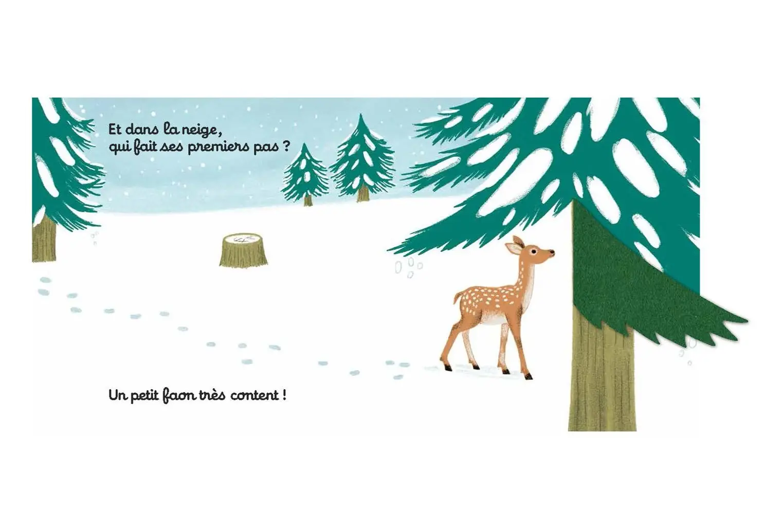 On se cache dans la neige - Livre d'éveil à toucher - dès 6 mois  - Livre d'éveil - 9782092492338 - page-interieure6