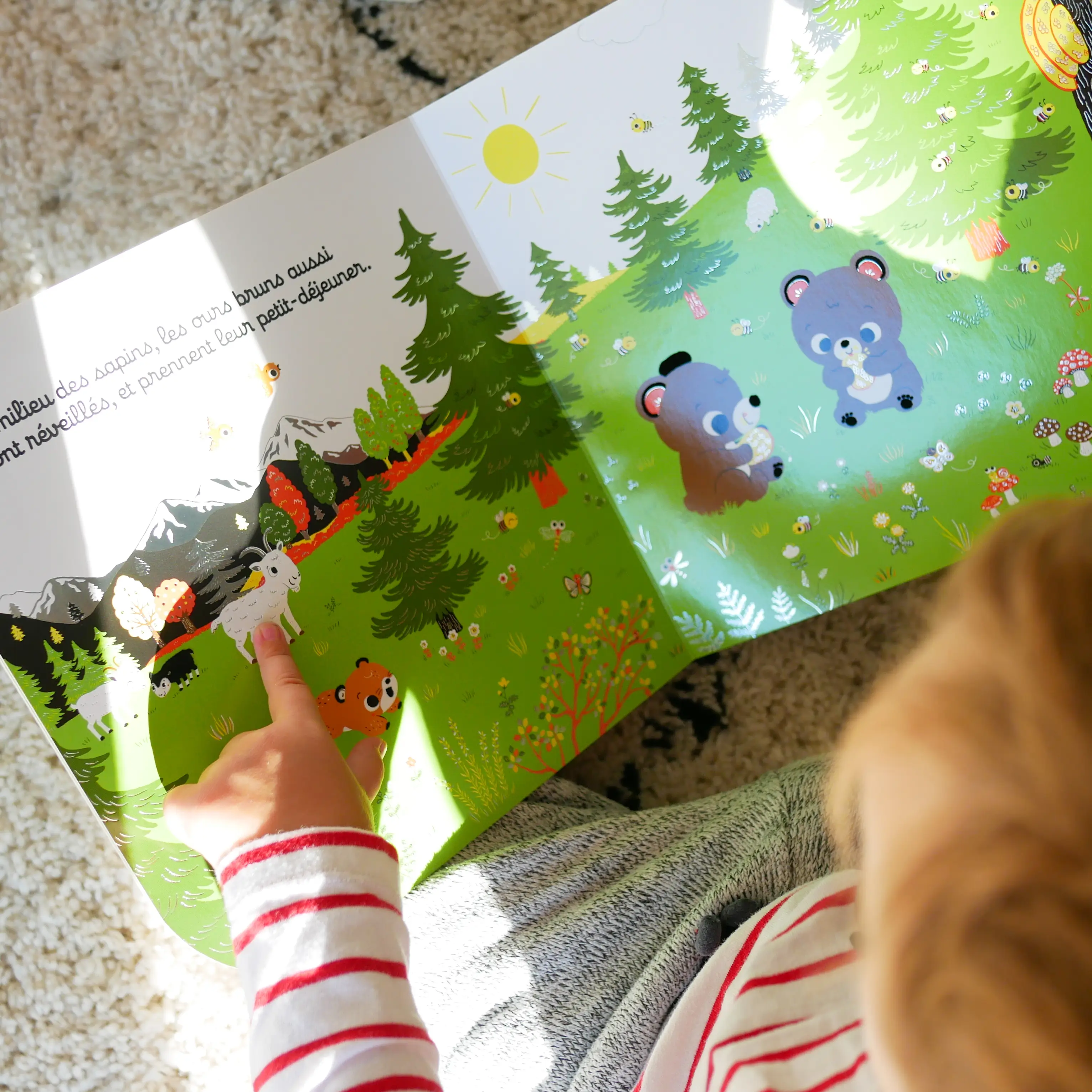 Regarde dans la montagne - Livre d'éveil à toucher pour les bébés, dès 6 mois - Livre d'éveil - 9782092492857 - page-intérieure6