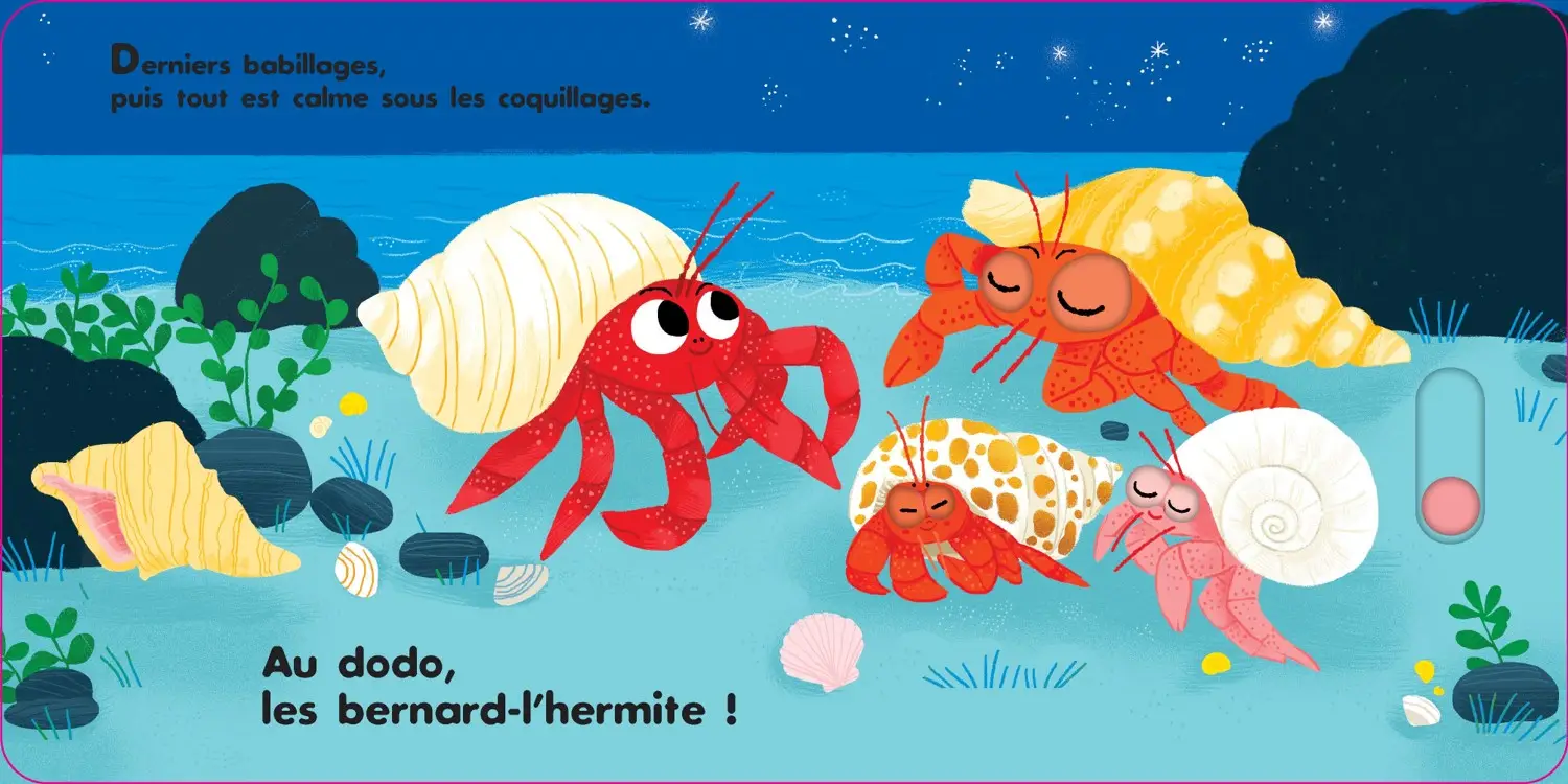 Au dodo - les amis de la mer - Livre animé Dès 6 mois - Pour accompagner le rituel du coucher des bébés - Livre d'éveil - 9782092493816 - page-interieure6