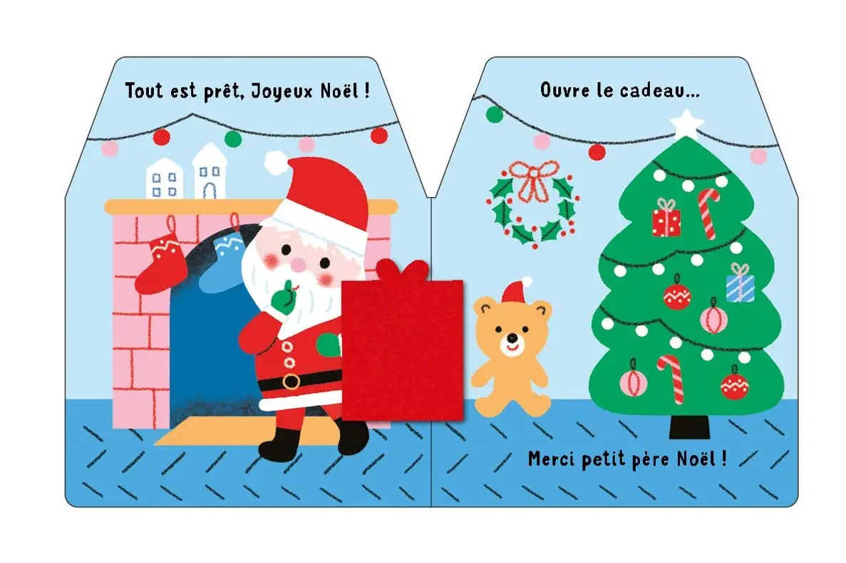 Cache-cache petit père Noël - Livre matière - éveil -  Dès 6 mois - Livre d'éveil - 9782092497081 - page-interieure6
