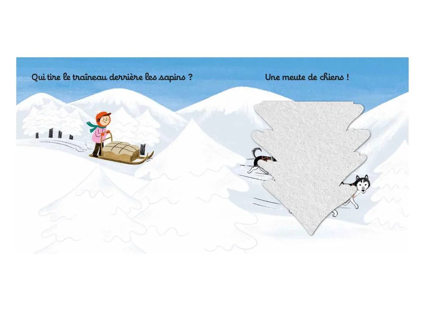 On se cache dans la neige - Livre d'éveil à toucher - dès 6 mois  - Livre d'éveil - 9782092492338 - page-interieure7