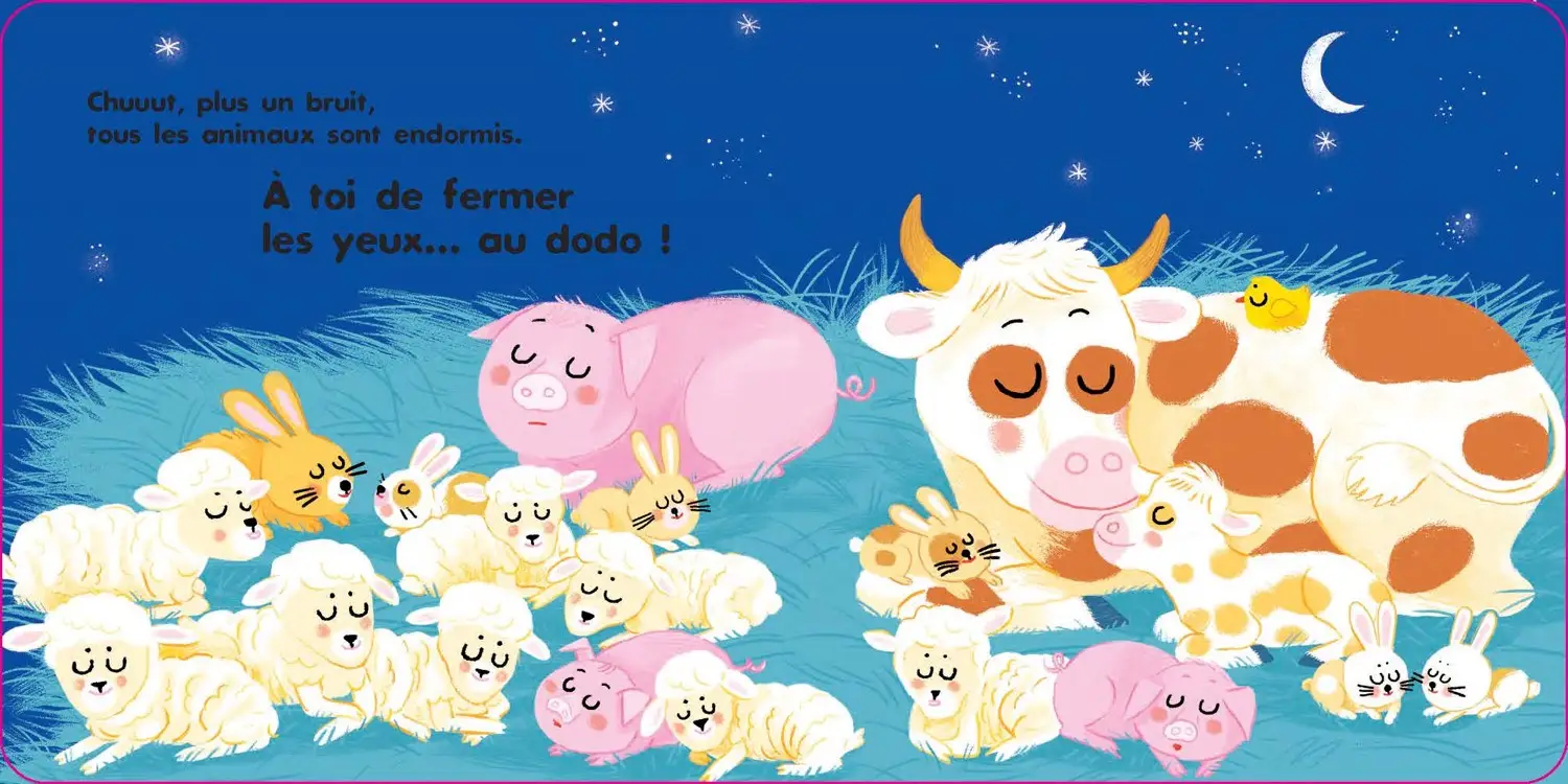 Au dodo - les amis de la ferme- Livre animé Dès 6 mois - Pour accompagner le rituel du coucher des bébés - Livre d'éveil - 9782092493830 - page-interieure7