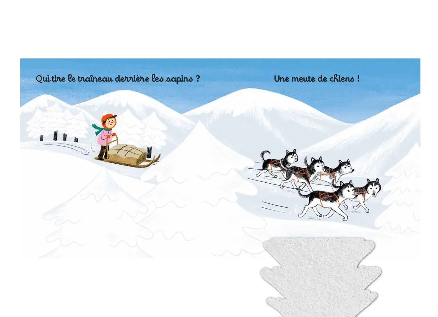 On se cache dans la neige - Livre d'éveil à toucher - dès 6 mois  - Livre d'éveil - 9782092492338 - page-interieure8