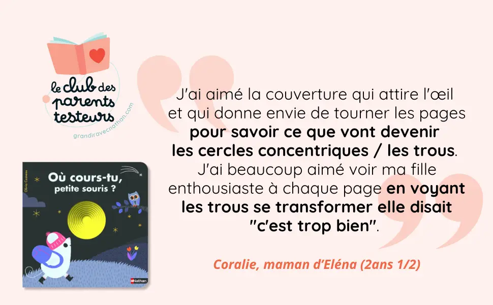  Où cours-tu, petite souris ? - Livre à trous - Dès 2 ans - Livre d'éveil - 9782095002978 - page-interieureAVIS 02