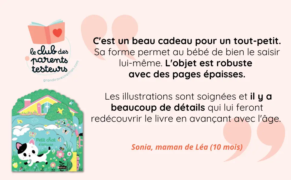 Petit Chat s'amuse - Livre d'éveil tout carton découpé en paysages - pour les bébés dès 6 mois - Livre d'éveil - 9782095013912 - page-interieureAVIS