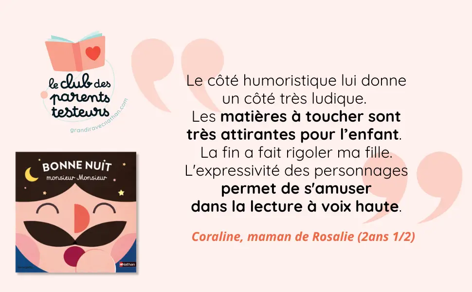Bonne nuit monsieur Monsieur - Livre à toucher - Dès 2 ans - Album(s) - 9782095014568 - page-interieureAVIS2