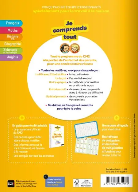 Je comprends tout CM2  - Tout en un (cours + exercices) pour réviser tout le programme du CM2 dans toutes les matières - Tout-en-un - 9782091932958 - page-interieurePLAT4