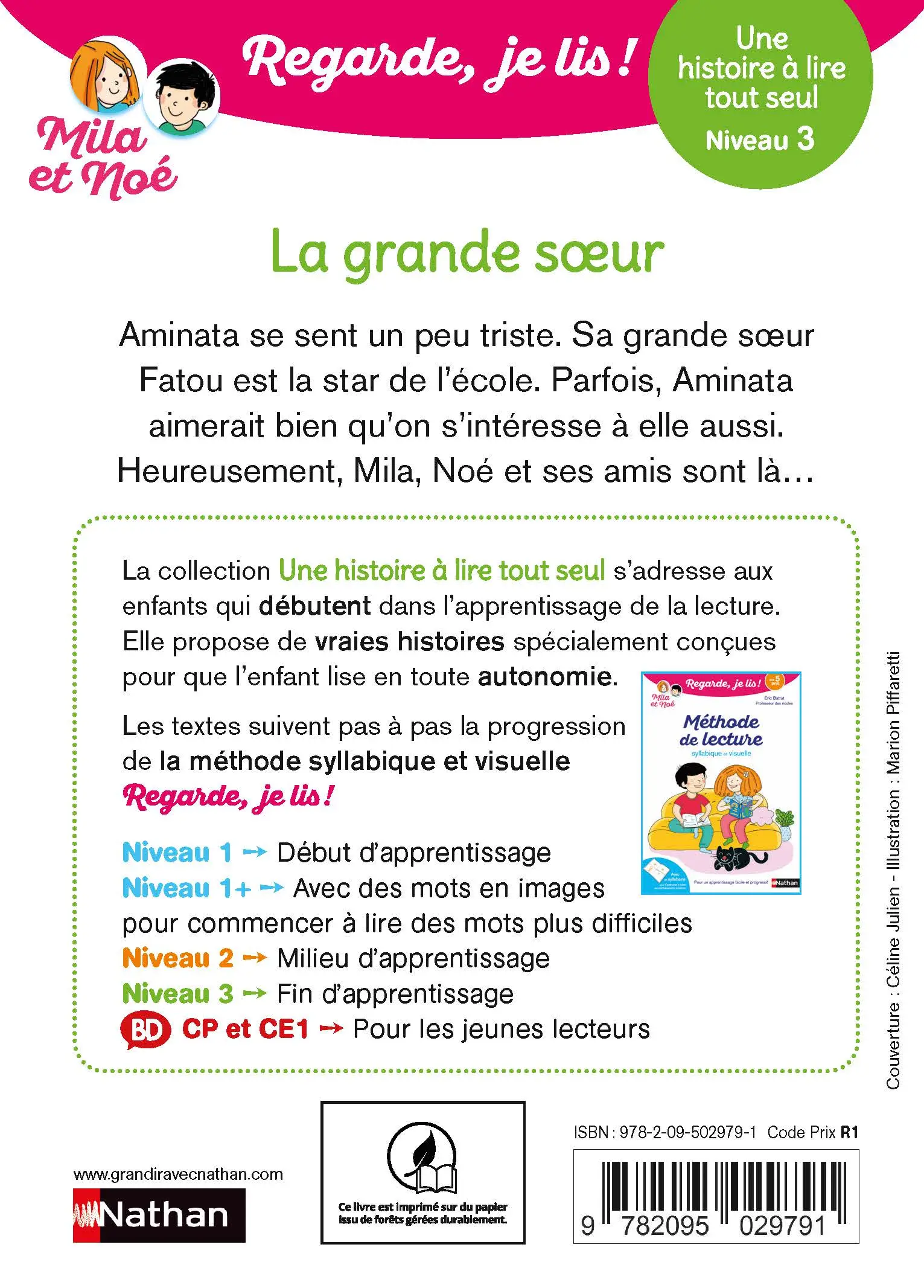 Regarde je lis ! Une histoire à lire tout seul - Mila et Noé, La grande soeur de Jade - Niveau 3 - Dès 5 ans - Roman - 9782095029791 - page-interieurePLAT4