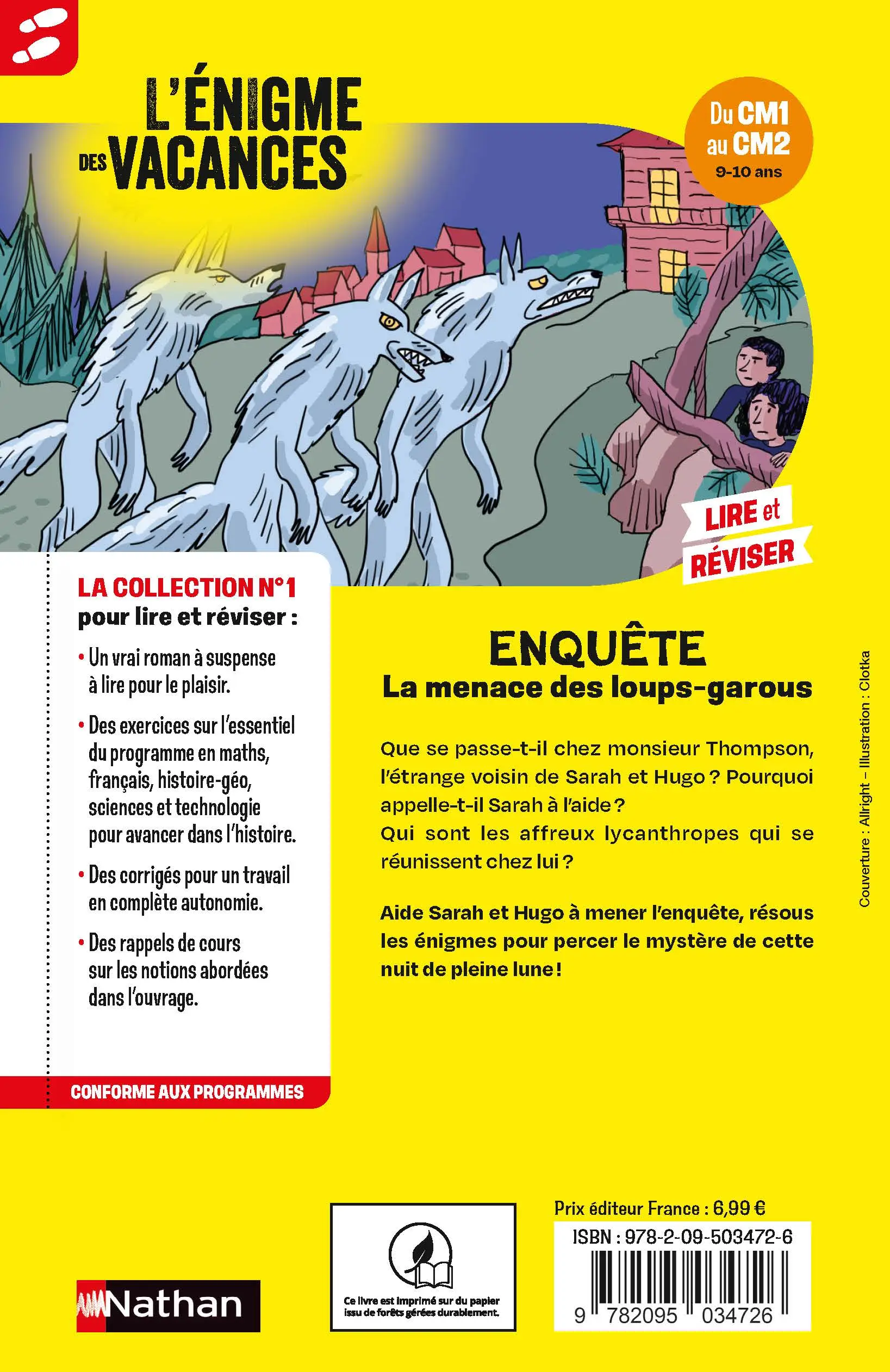 Enquête - L'énigme des vacances du CM1 au CM2 - La menace des loups-garous - Cahier de vacances - Cahier de vacances - 9782095034726 - page-interieurePLAT4