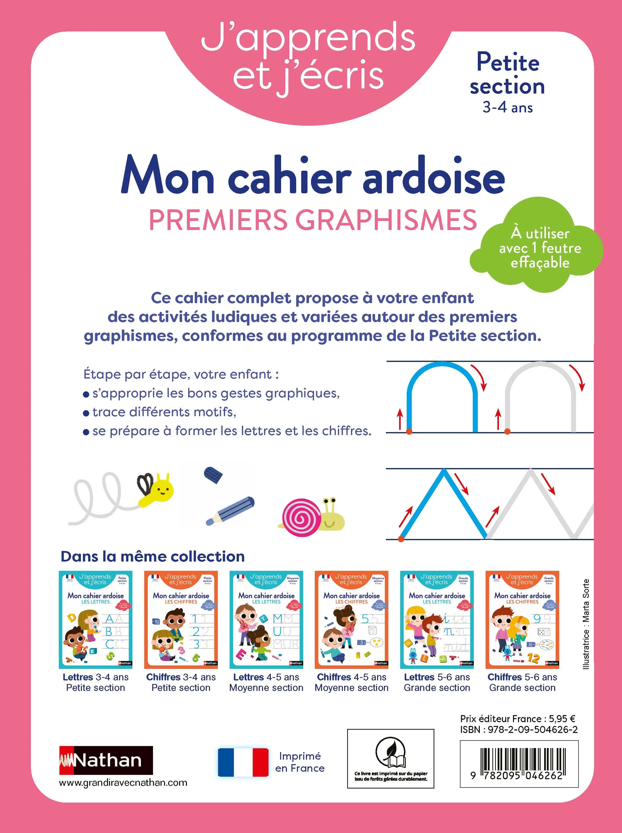  Mon cahier ardoise - Premiers graphismes petite section dès 3-4 ans - Cahier d'exercices - 9782095046262 - page-interieurePLAT4