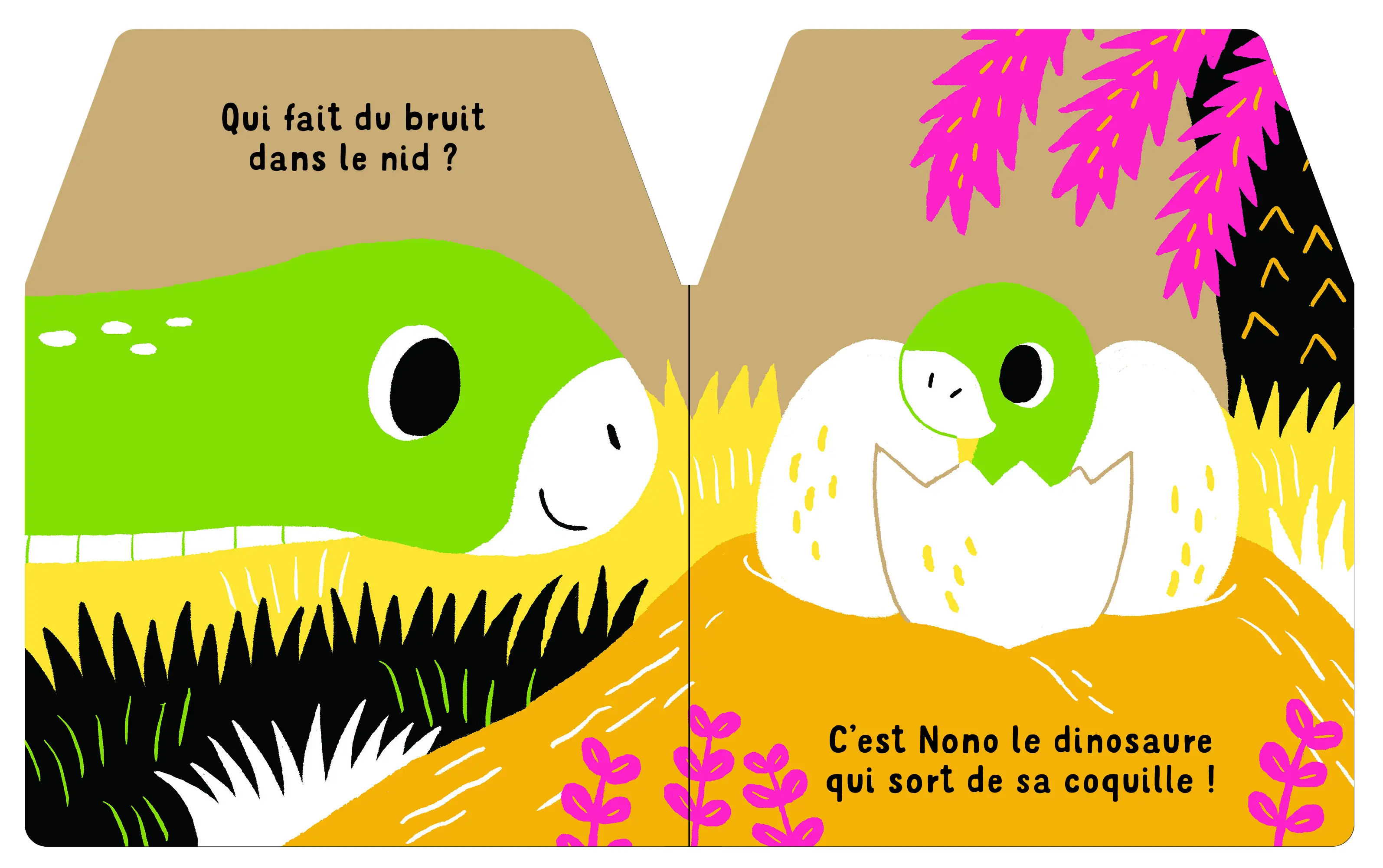 Cache cache petit dinosaure  - livre à toucher - dès 6 mois - Livre d'éveil - 9782092588024 - pages intérieures 01