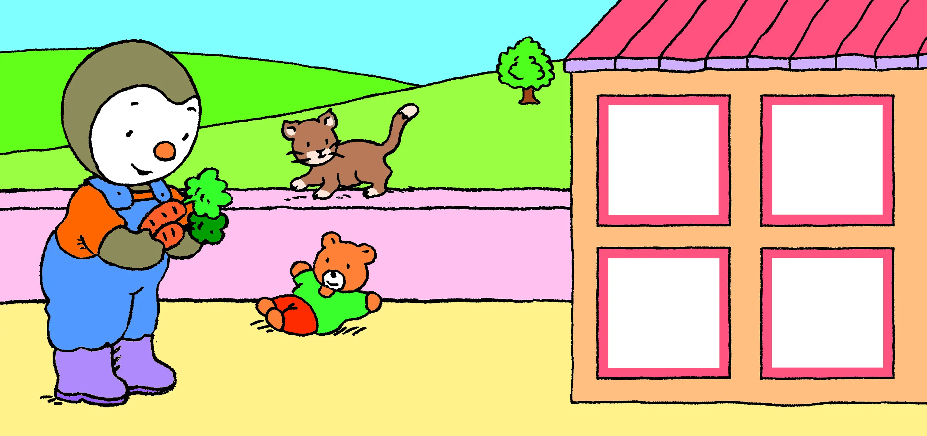 T'choupi surprises à la ferme - Dès 1 an - Livre d'éveil - 9782092590232 - pages intérieures 01