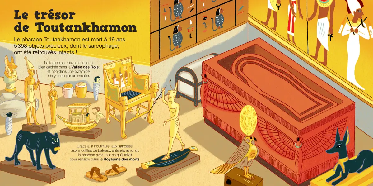 Kididoc : L'Égypte des pharaons - Livre documentaire animé - Découverte des mystères de l'Égypte ancienne pour enfants dès 5 ans - Livre documentaire - 9782095042400 - Pages intérieures 01